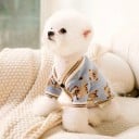 Pullover für Hunde 5,5–7,5 kg Größe XL 50 cm Brustumfang 38 cm Länge Warmer gestrickter Anzug mit Bildern von Teddybären und Verschluss mit drei 8
