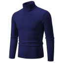 Pulover bărbați cu guler înalt Unicolor Pulover elegant de iarnă pentru bărbați Pulover tricotat stilat Material din poliester Diverse culori 4