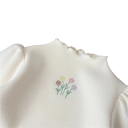 Pulover de iarnă pentru fetițe, călduros, tricotat, top îngroșat cu mâneci bufante și broderie florală. Cămașă elegantă pentru copii pentru toamnă și iarnă. Culori variate. 9