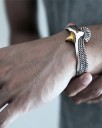 Pulseira aberta de homem águia 4