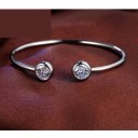 Pulseira aberta feminina com pedras 2