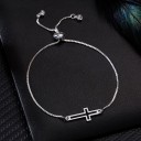 Pulseira ajustável feminina com cruz 1