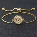 Pulseira ajustável feminina com letra 2