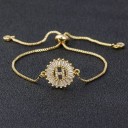 Pulseira ajustável feminina com letra 8