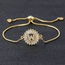 Pulseira ajustável feminina com letra 23