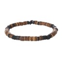 Pulseira de contas de madeira para homem com contas combinadas em material natural para uso diário e complemento de estilo 1