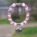 Pulseira de contas feminina com coração 18