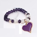 Pulseira de contas feminina com coração H351 3