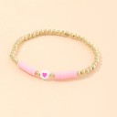 Pulseira de contas feminina com coração H626 1