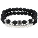 Pulseira de contas masculina 2 pcs H514 3