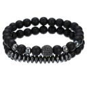 Pulseira de contas masculina 2 pcs H514 3