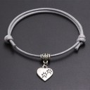 Pulseira de cordão com coração H469 6