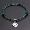 Pulseira de cordão com coração H469 7