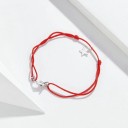 Pulseira de cordão para senhora com peixe e estrela 3