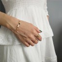 Pulseira de corrente feminina com argolas H157 2