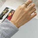 Pulseira de corrente feminina com argolas H157 3