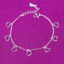 Pulseira de corrente feminina com corações H102 3