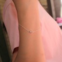 Pulseira de corrente feminina com flor P227 2