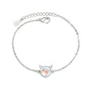 Pulseira de corrente feminina com pedra e chifres 1