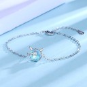 Pulseira de corrente feminina com pedra e chifres 2