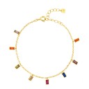 Pulseira de corrente feminina com pedras H136 4