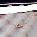 Pulseira de corrente feminina coração entrelaçado 5