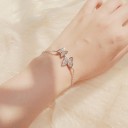 Pulseira de corrente para senhora com borboletas H127 3