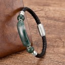 Pulseira de couro com pedra natural 6