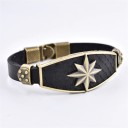 Pulseira de couro masculina com estrela 3