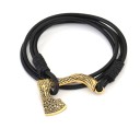 Pulseira de couro masculina com machado 20