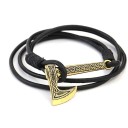 Pulseira de couro masculina com machado 3
