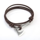 Pulseira de couro masculina com machado 5