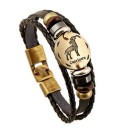 Pulseira de couro masculina signo 8