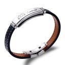 Pulseira de couro masculina signo do zodíaco 1