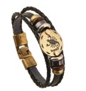 Pulseira de couro masculina signo 13