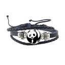 Pulseira de couro panda 1