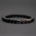 Pulseira de pedra 19,5 cm 8 mm contas ónix negro aparência hematite e pedra colorida pulseira elástica unissexo 11