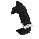 Pulseira de relógio 20 mm em silicone macio e borracha desportiva, à prova de água, respirável, com fecho rápido e fivela prateada para a maioria dos relógios planos 2