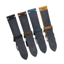 Pulseira de relógio 22 mm para Omega e Seiko Pulseira de couro envernizada com óleo de couro bovino Pulseira costurada à mão com estilo 2