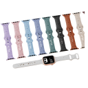 Pulseira de silicone gravada com flores de 42 mm para Apple Watch Series 10 Pulseira com borboletas e flores silvestres Estilo romântico 1