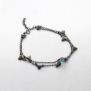 Pulseira dupla feminina com rosa 1