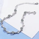 Pulseira feminina com corações e pedras A1670 5