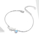 Pulseira feminina com gato e cristal 4