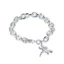 Pulseira feminina com grandes elos e libélula 1