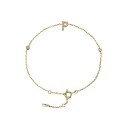 Pulseira feminina com letra e pedras 16