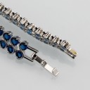 Pulseira feminina com pedras azuis P167 5