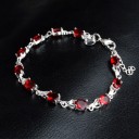 Pulseira feminina com pedras vermelhas 2