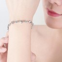 Pulseira feminina coração e pedras H76 3