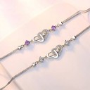 Pulseira feminina corações entrelaçados 2