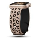 Pulseira gravada 38 mm 40 mm 41 mm para Apple Watch séries 1–9 SE SE2 Ultra Pulseira de silicone com padrão de leopardo Tamanho 13